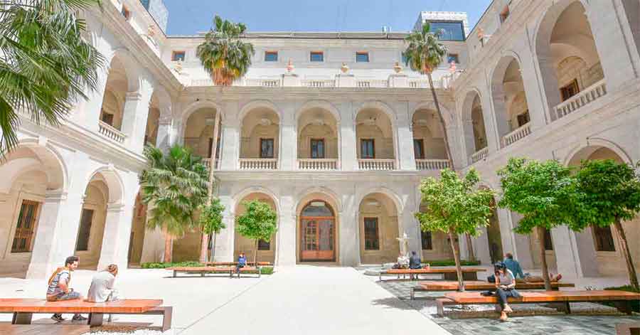 Courtyard of Museo de Malaga, one of the best museums in Malaga for archaeological finds