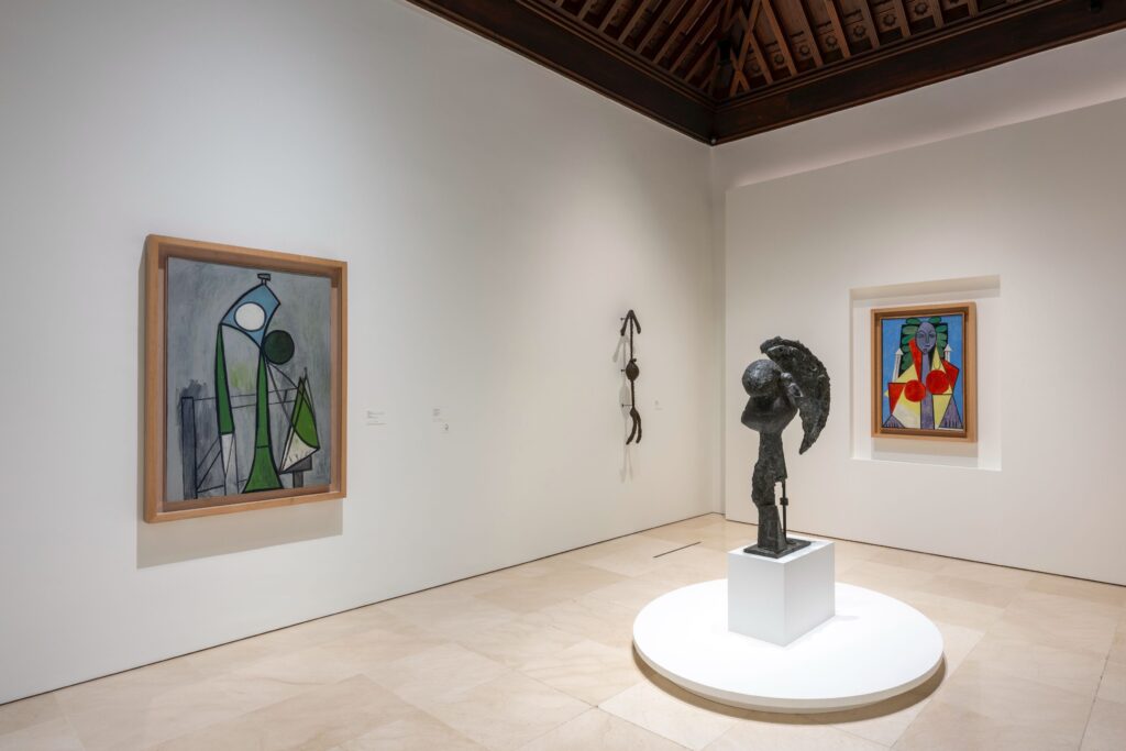 Gallery showing paintings and sculptures in Museo Picasso Malaga
