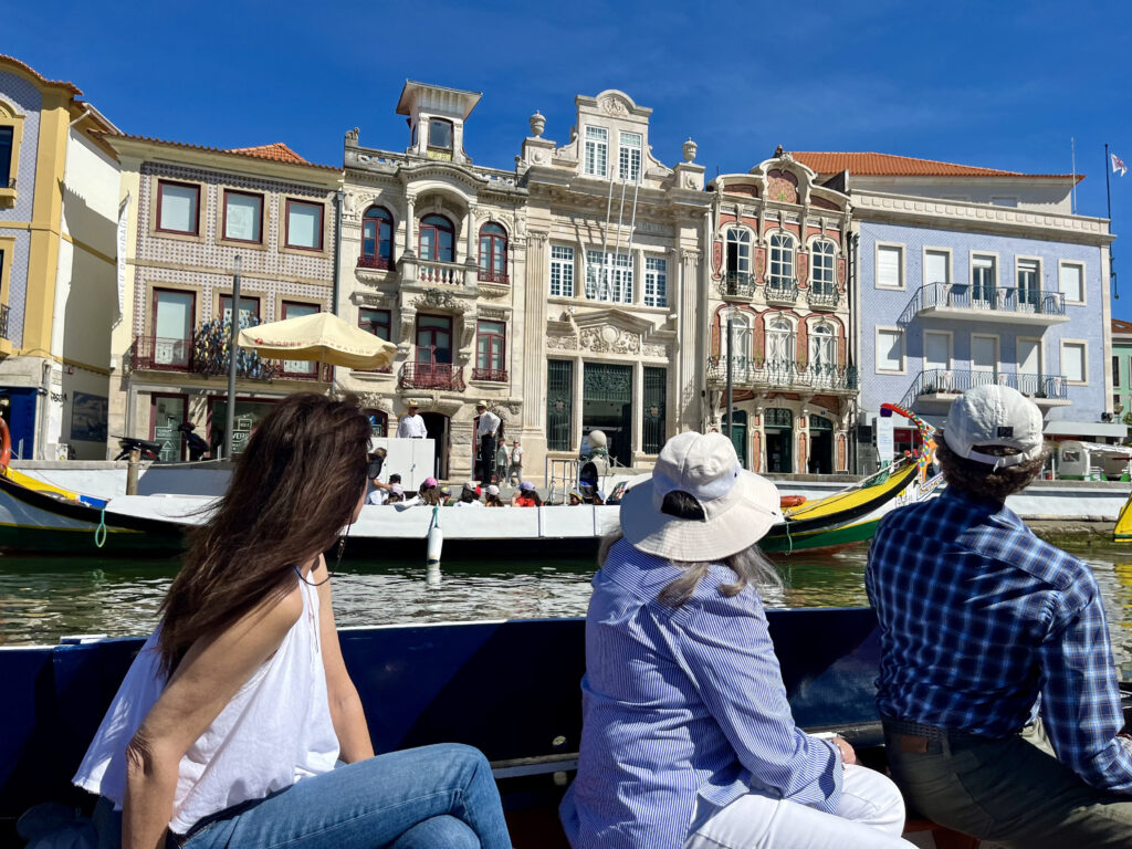 Exploring Aveiro in a traditional moliceiros boat 