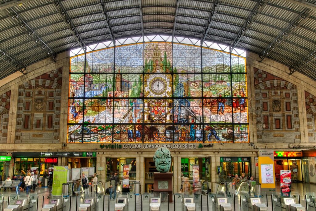 Stained glass window at Bilbao Abando Station