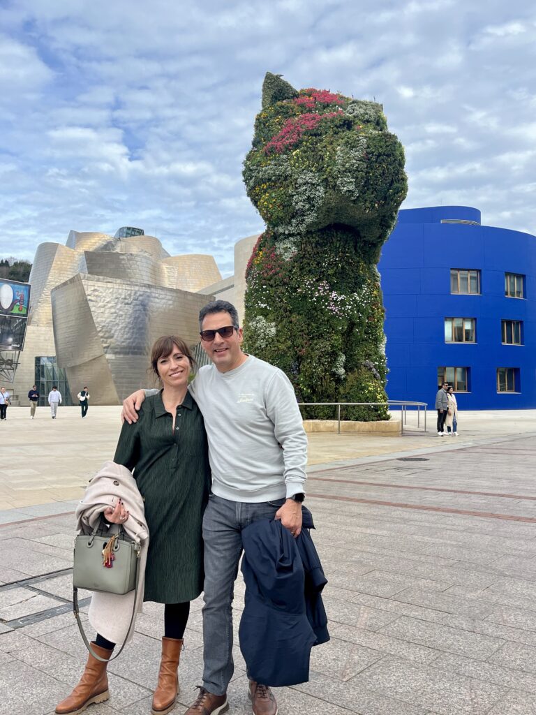 Rosa & Steve in front of the Guggenheim Museum, Bilbao