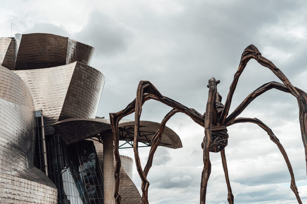The giant spider sculpture, Maman, outside the Guggenheim Museum, Bilbao
